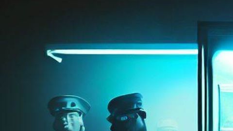 Ilustración de una nevera rodeada de policías en Tailandia.