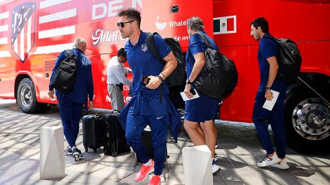 El Atlético de Madrid arribó este lunes a Monterrey.