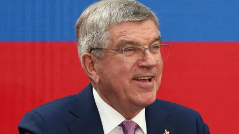 Thomas Bach, presidente del COI, en la ceremonia de invitación a los JJOO de París 2024.