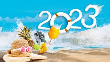 Happy,New,Year,2023.,Welcome,To,Happiness,Beach,Party,And