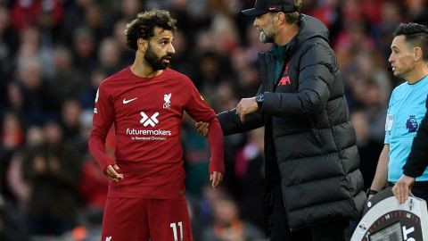 Jurgen Klopp y Mohamed Salah.