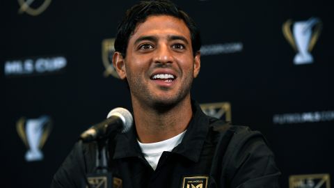 Carlos Vela durante una rueda de prensa en 2022.