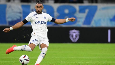 Dimitri Payet en un partido entre el Olympique de Marseille y el Toulouse FC en 2022.
