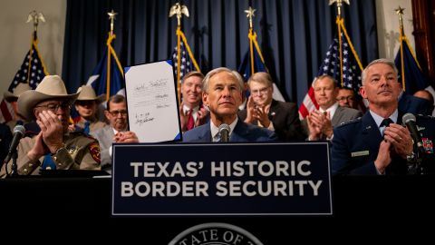 Texas Governor Abbott Holds Border Security Bill Signing At Texas Capitol