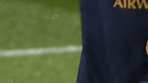 Kylian Mbappé durante un entrenamiento del PSG.