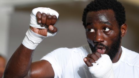 Terence Crawford durante su campamento antes de su victoria sobre Errol Spence Jr.