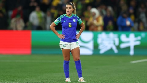 Tamires, defensora de la selección brasileña.
