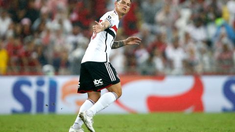 James Rodríguez al debutar con Sao Paulo ante Flamengo.