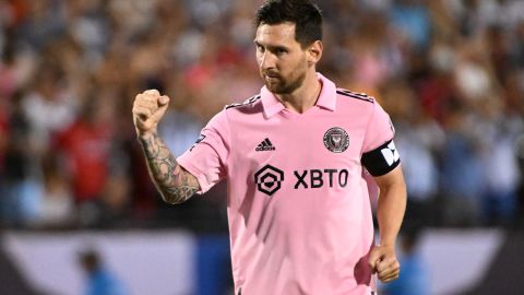 Lionel Messi durante el encuentro ante FC Dallas por la Leagues Cup.