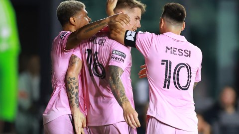 Josef Martínez, Robert Taylor y Lionel Messi, jugadores del Inter Miami.