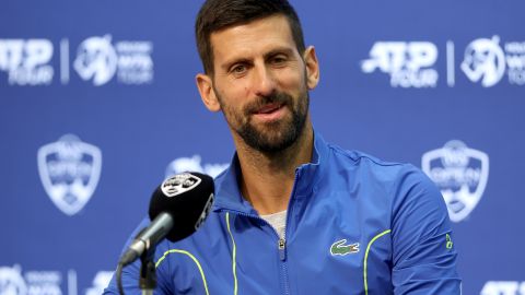 Novak Djokovic durante la rueda de prensa en la previa al Masters 1000 de Cincinnati.