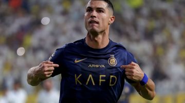 Cristiano Ronaldo celebra su segundo gol del partido ante Al-Shabab.