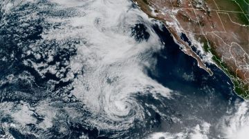 Imagen satelital del huracán Hilary. NOAA