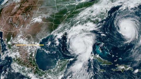 Imagen satelital del huracán Idalia.