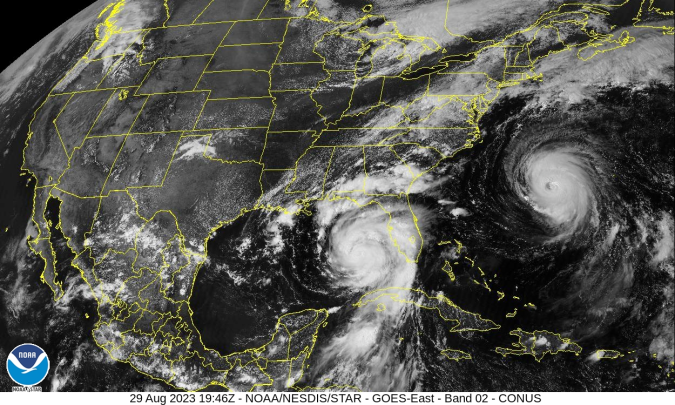 Imagen del huracán Idalia, vía NOAA