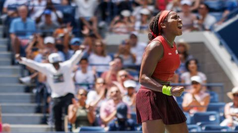 La emoción de Coco Gauff por su pase a semifinales en el Abierto de EEUU 2023.