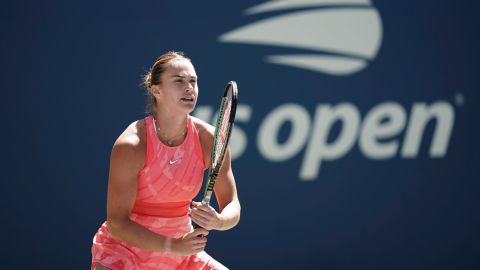 Aryna Sabalenka durante su partido ante la rusa, Daria Kasatkina