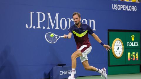 El ruso Daniil Medvedev durante el partido ante su compatriota Andrey Rublev.