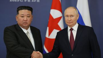 Kim Jong Un y el mandatario Vladimir Putin.