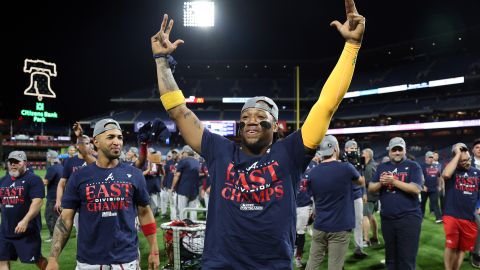 Atlanta Brave celebrando su título divisional.