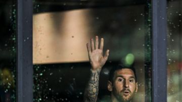 Lionel Messi desde el palco del estadio del Inter Miami.