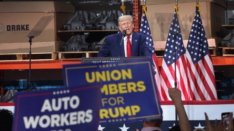 Former President Donald Trump Speaks In Clinton, Michigan