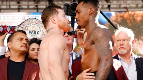 Canelo Álvarez y Jermell Charlo en el pesaje.