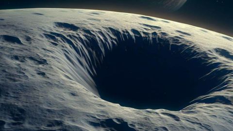 La luna cuenta ahora con un nuevo cráter. Ilustración BNG