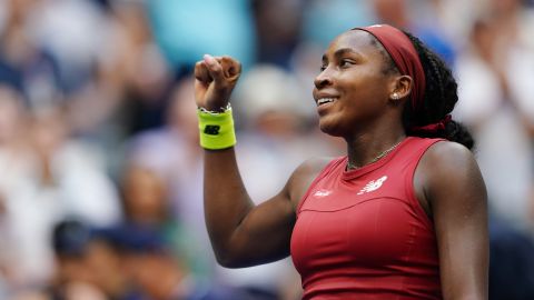 Coco Gauff celebra su merecida clasificación a Cuartos de final del US Open.