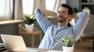 Calm,Millennial,Man,In,Glasses,Sit,Relax,At,Home,Office