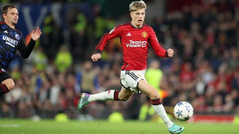 Alejandro Garnacho durante el partido entre el Manchester United y el FC Copenhagen.