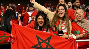 Aficionados de la selección de Marruecos.
