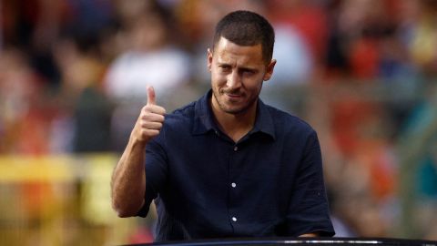 Eden Hazard durante un homenaje por parte de la selección de Bélgica.