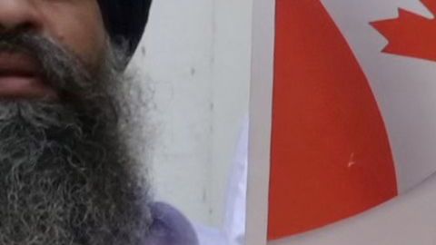Activistas de la organización Dal Khalsa Sikh, un grupo pro-Khalistan, organizan una manifestación exigiendo justicia para el separatista sij Hardeep Singh Nijjar, asesinado en junio de 2023 cerca de Vancouver.