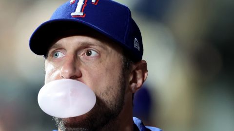 Max Scherzer durante un encuentro ante Seattle Mariners.