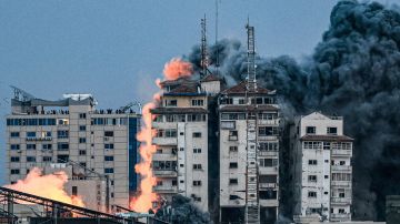 Ataque aéreo israelí contra un edificio de la Torre Palestina
