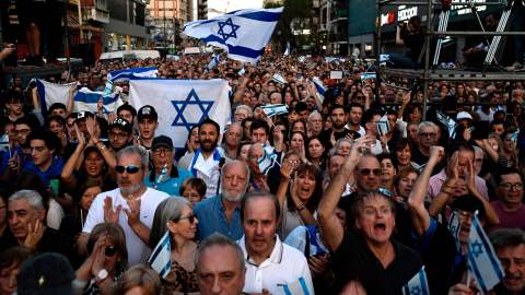 Argentinos se manifiestan en Israel tras el ataque de Hamás.