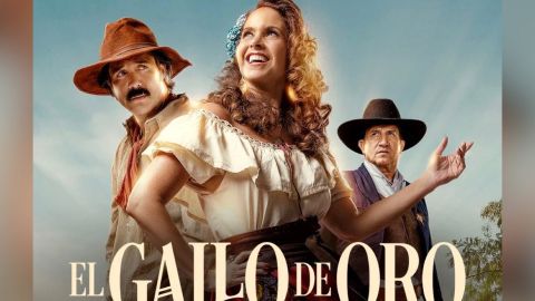 En la imagen aparecen José Ron, Lucero y Plutarco Haza, los protagonistas de "El Gallo de Oro".