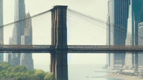 Ilustración de Manhattan en la época medieval generada con IA. Ilustración Bing DALL-E 3