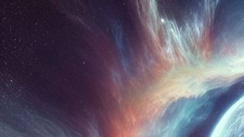 Ilustración de una supernova generada con IA. Bing
