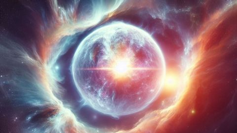 Ilustración de una supernova generada con IA. Bing