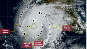 Imagen de Satélite de huracán Norma, categoría 3. Servicio Meteorológico Nacional
