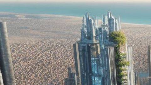 Manhattan en 1000 años, según un modelo de IA.