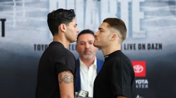 Ryan García y Óscar Duarte se retan cara a cara en la presentación oficial de su pelea [Fotos ]