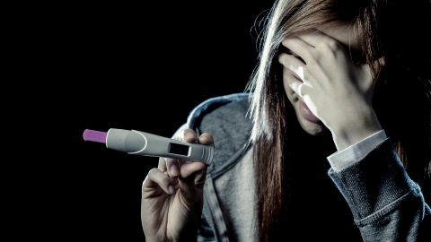 Young,Sad,Pregnant,Woman,Or,Female,Teenager,Scared,And,Shocked