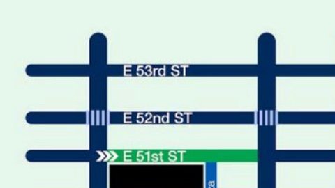 Mapa de cierre de calles hoy en Midtown Manhattan.