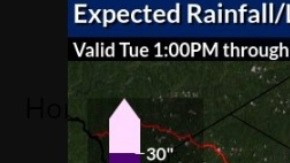 Pronóstico de acumulación de lluvia en Nueva York.