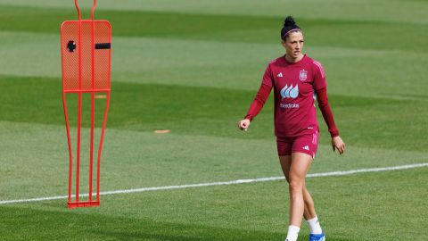 La delantera Jenni Hermoso durante el entrenamiento de la selección española en Las Rozas, Madrid. EFE/