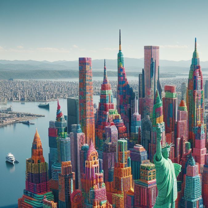 ¿Qué te parece este NYC colorido? (Imagen creada con Dall-e3 vía Microsoft/ Impremedia)