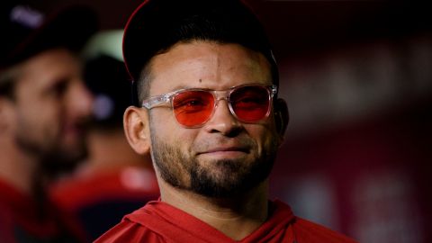 Gerardo Parra, nuevo coach de primera base de los Nationals.